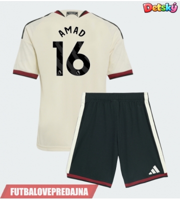 Lacne Dětský Futbalové dres Manchester United Amad Diallo #16 2026-27 Krátky Rukáv - Tretina (+ trenírky)